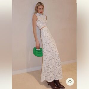 Daniela Lace Plisse Maxi Skirt Set size s